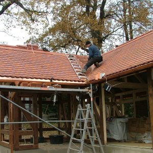 Gartenhaus mit Lehmsteinausfachungen