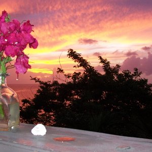Sonnenuntergang  von der Villa Iguana, Pleasant Prospect, Tobago
