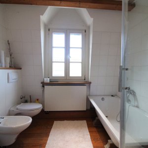 Erdberührter Holzdielenboden für Badezimmer