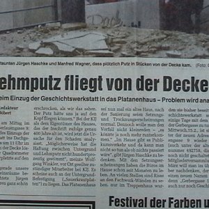 Zeitungsbericht über Bauschaden im Lehmbau