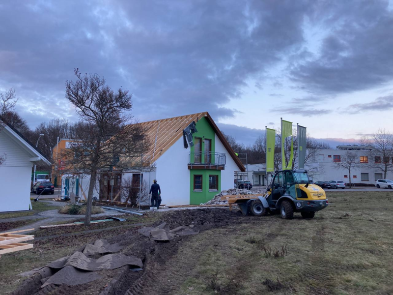 Massa-Musterhaus aus Chemnitz beim Abbau im Februar 2021